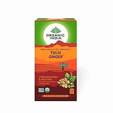 Organic India Tulsi Ginger Tea - 25 Tea Bags 
