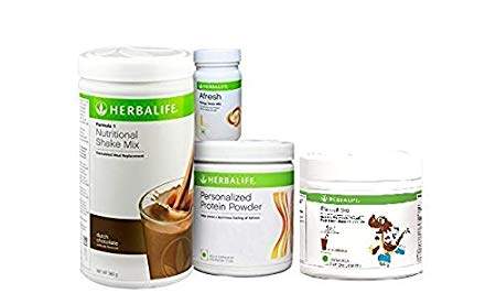  Herbalife Weight Loss Package for mula1(Chocolate)+Personalized Protein Powder(PPP)+Afresh - Lemon + Dinoshake Chocolicious-200 gm (family pack) by livehealth