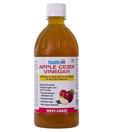 HealthVit Apple Cider Vinegar with Mother Vinegar, Raw, Unfiltered and Undiluted - 500 ml 