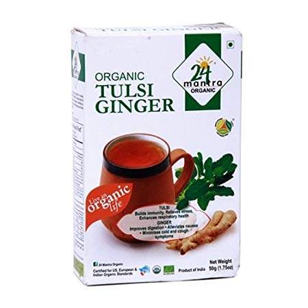 24 Mantra Organic Tulsi Ginger Tea, 50g 