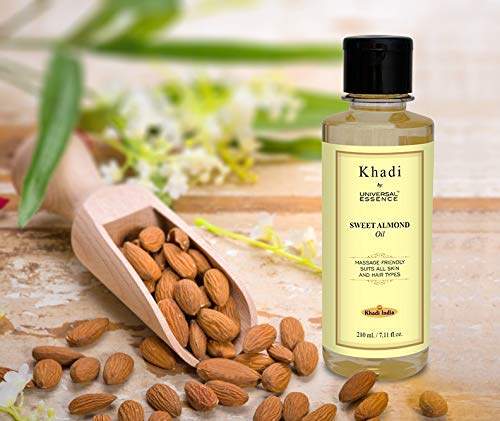  Khadi by Universal Essence Natural & Ayurvedic Sweet Almond Oil - Ultra Premium - Badam Oil For Hair - 210 ml by Khadi by Universal Essence