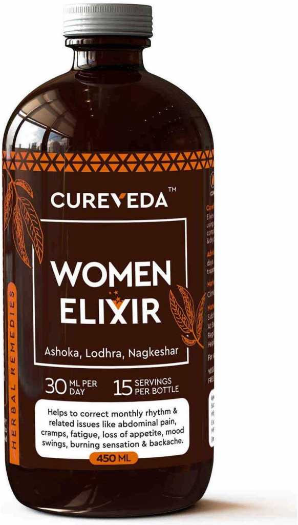 Cureveda™ Herbal Women Elixir- For Women's Health (Period cramps, mood swings, feminine pain relief) 450ml Syrup 
