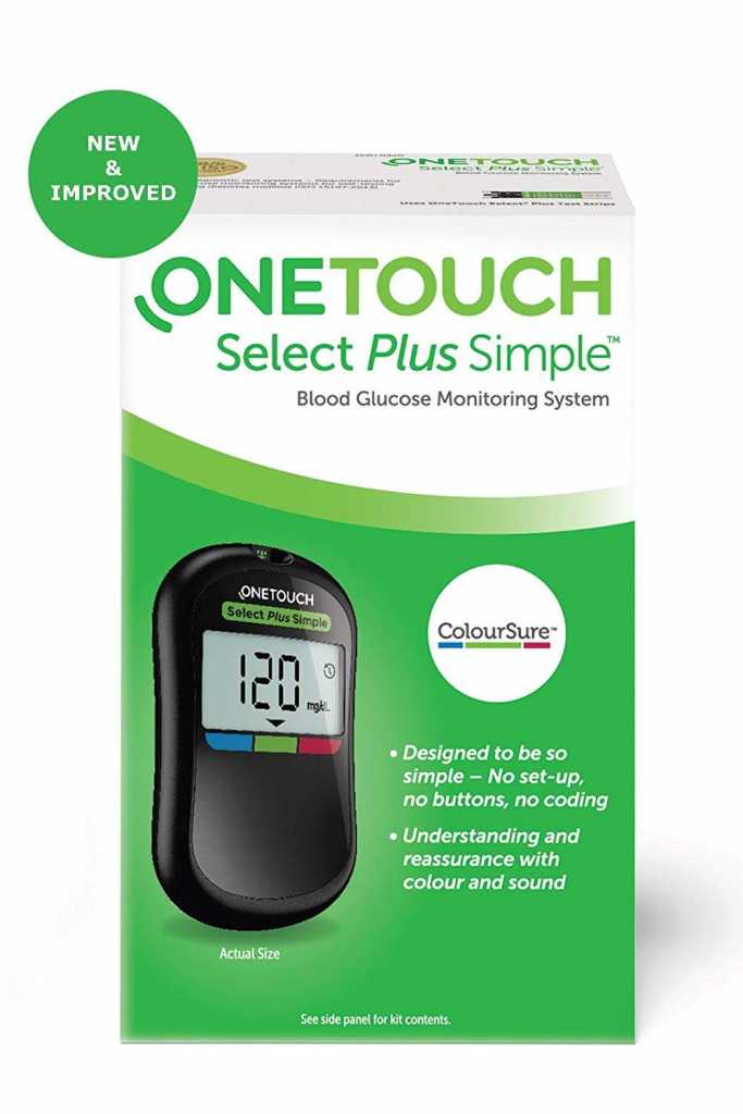 OneTouch Select Plus Simple Glucometer (Free 10 Strips) 