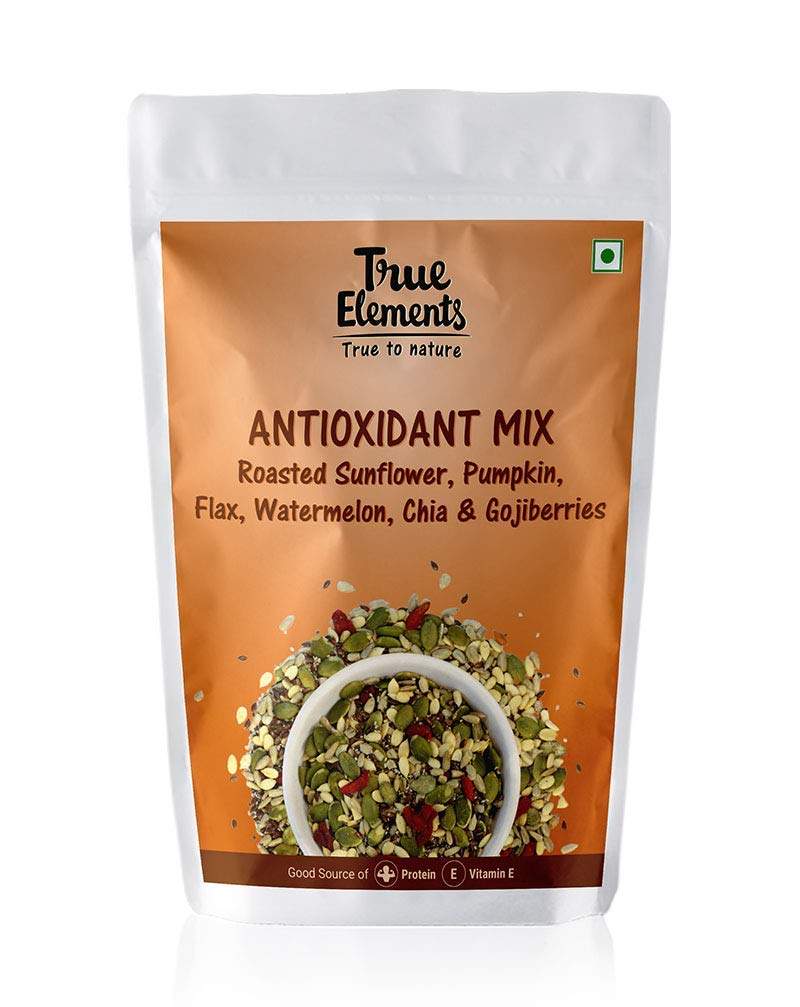 True Elements Antioxidant Mix, Roasted Sunflower, Pumpkin, Flax, Watermelon, Chia Seeds and Goji Berries, 500gm 