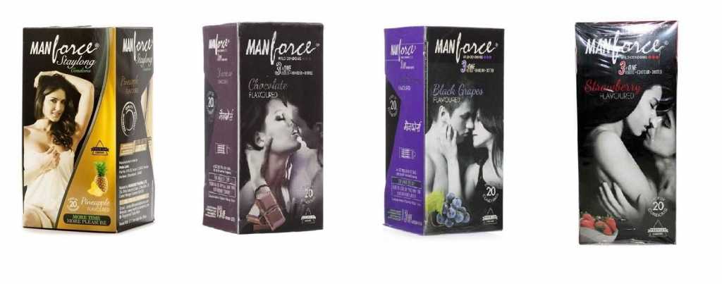 Manforce presents 20s Combo Of Strawberry + Chocolate + PineApple + BlackGrapes