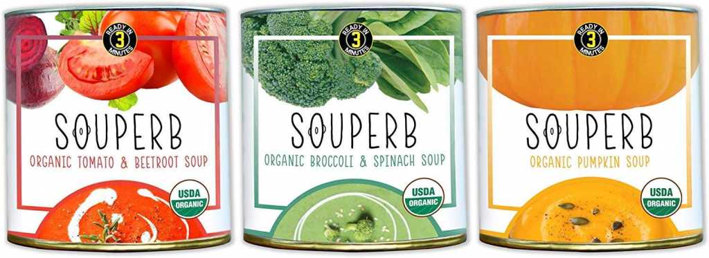 Souperb 100% Organic Tomato Beetroot Soup, Broccoli Spinach Soup, Pumpkin Soup Combo | No Preservatives | 15 Servings