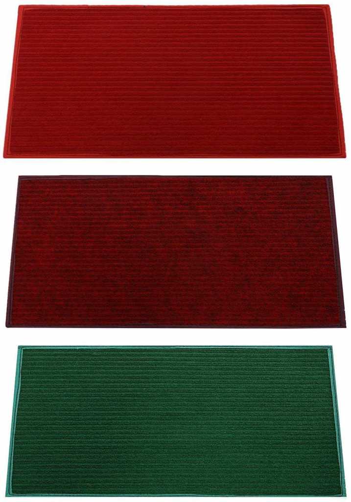713+01M4y+L._AC_SL1500_ Kuber Industries Microfiber Anti Slip 3 Pieces Door Mat 14"x21"(Red, Maroon & Green) -CTLTC11444