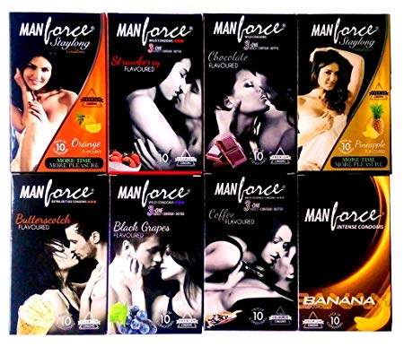 Manforce Multi Variety Premium Condoms - 10 Pieces (Pack of 8) 