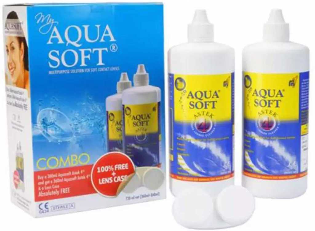  Aquasoft Arm Multi-Purpose Sterile Lens Solution Combo Pack (360 ml x 2)