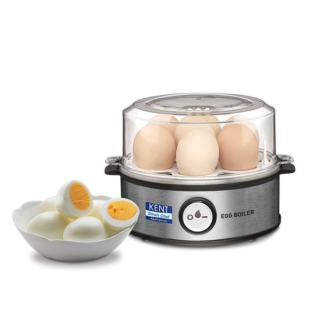       ‹     Back to results  Share 100% PP Quantity: Add to Cart Buy Now Add gift options Add to Wish List New (3) from ₹ 1,049.00 + FREE Shipping Ad feedback Have one to sell? Sell on Amazon      VIDEO      Kent Instant Egg Boiler 360-Watt (Transparent and Silver Grey)  Roll over image to zoom in Kent Instant Egg Boiler 360-Watt (Transparent and Silver Grey