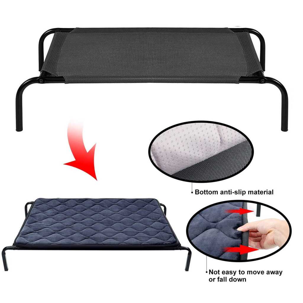 Comfy Armor Filled Waterproof Soft Mattress Bed for Dogs and Cats (Light Black, Medium)