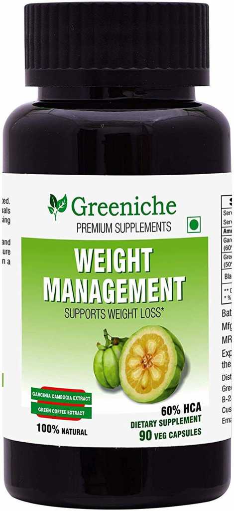 Greeniche Weight Management Natural and Herbal Garcinia Cambogia Extract - 90 Veg Capsules