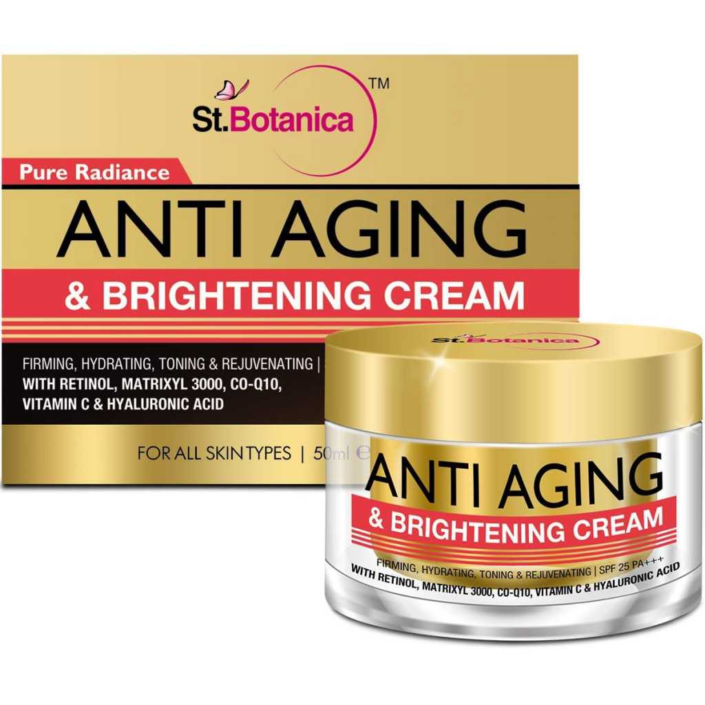 StBotanica Pure Radiance Anti Aging & Face Brightening Cream, SPF 25 - Firming, Hydrating, Toning & Rejuvenating - 50g 