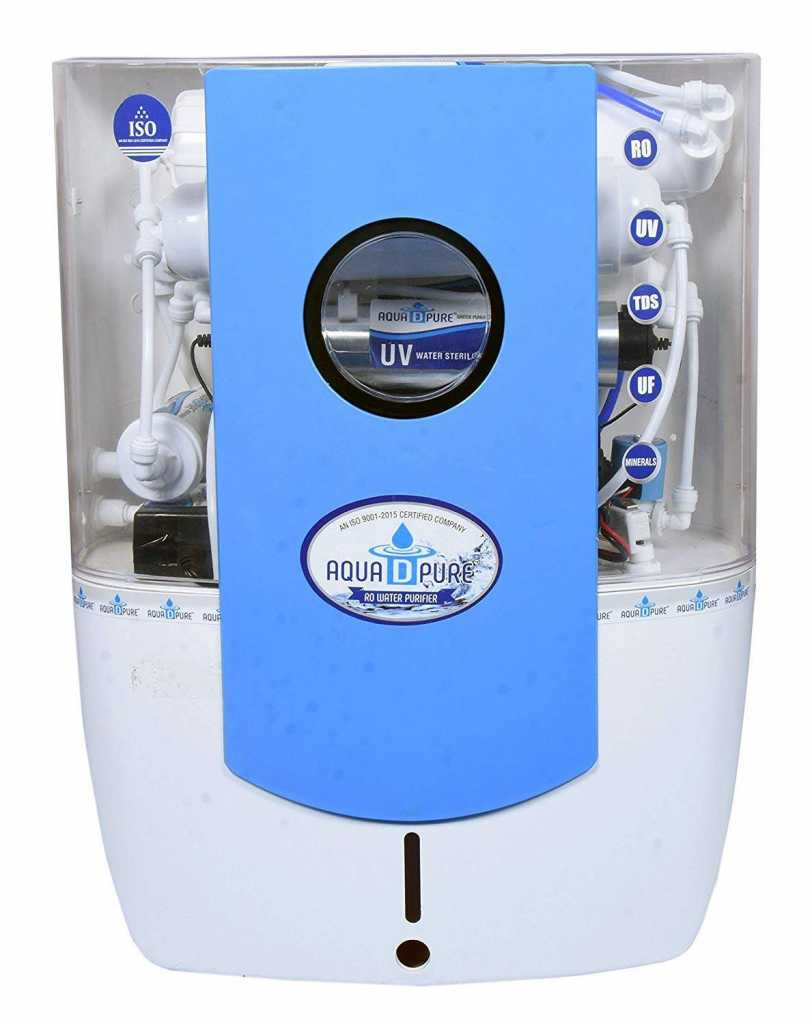 AquaDpure Mineral and UF Ro Water Purifier with Uv+Tds Controlled Multi Stage 12 Liter Storage Capacity (Blue and White