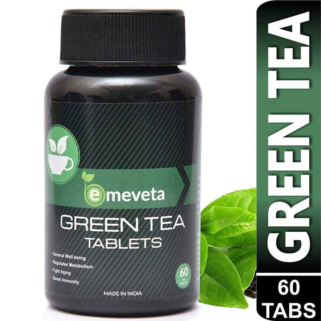Emeveta Tulsi Ginger Lemon Organic Green Tea Tablets For Weight Loss 60 Veg Tablets