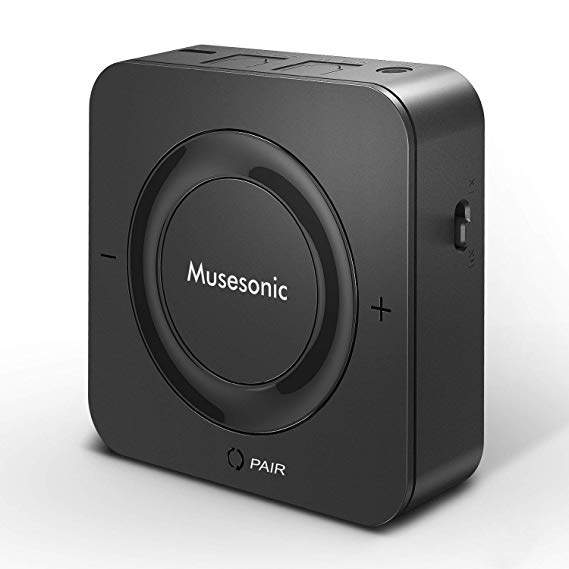 Musesonic Bluetooth 5.0 Transmitter and Receiver Digital Optical SPDIF TOSLINK and 3.5mm Aux RCA Wireless Audio Adapter for TV/Home Stereo System (Black)
