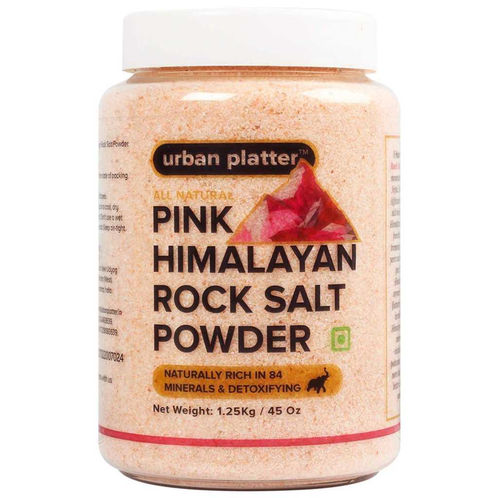 Urban Platter Pink Himalayan Rock Salt Powder Jar, 1.25kg 