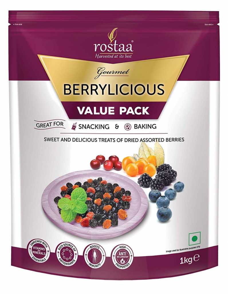 Rostaa Premium Mix Berries ( Berrylicious ) 1kg Value Pack (SP for Rostaa Almond 1kg - Rs. 849) 