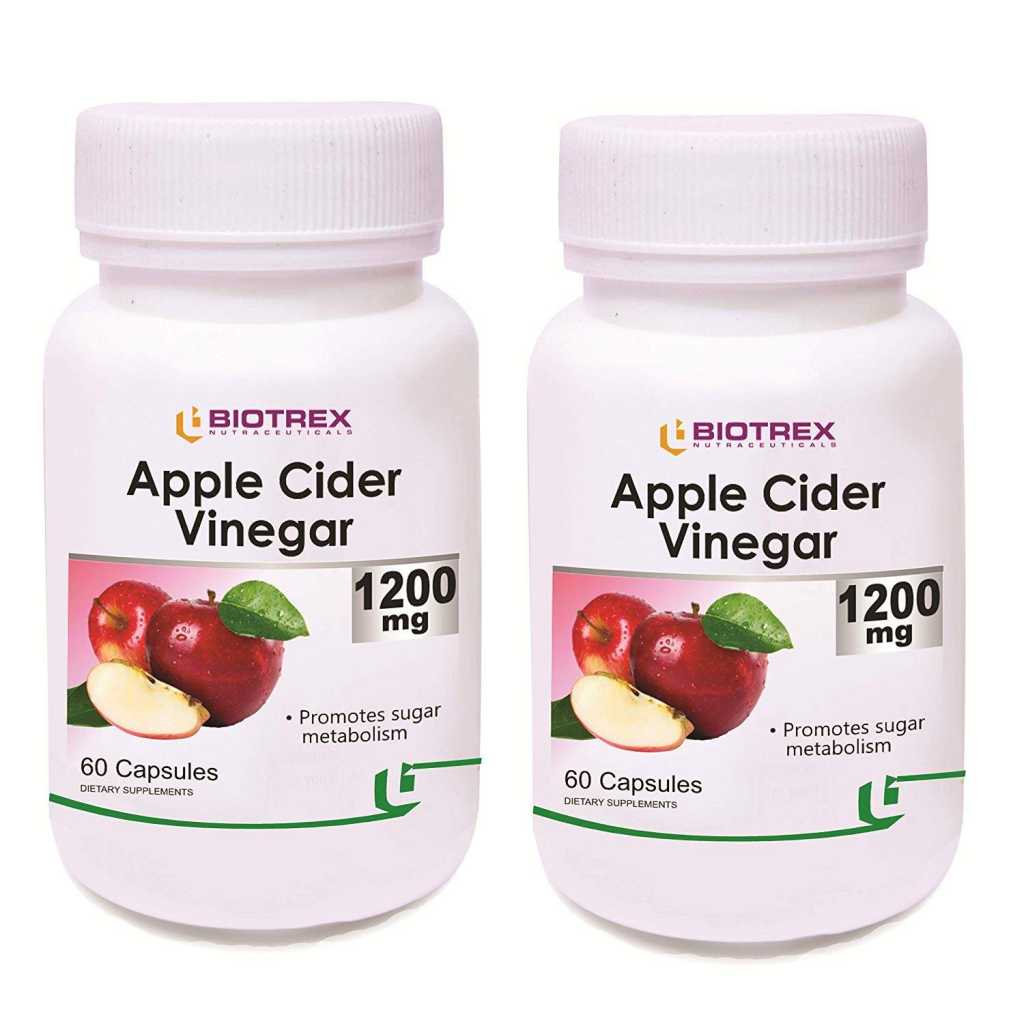  Biotrex Nutraceuticals Boost Sugar Metabolism Apple Cider Vinegar , Pack of 2, 1200 mg (60 Capsules)