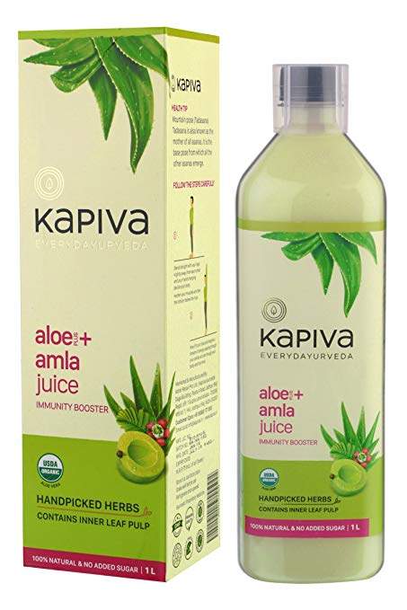 81ti-ADSZOL._SY679_ Kapiva 100% Organic Aloe Vera (USDA) + Amla Juice Boosts Immunity - No Added Sugar, 1 L