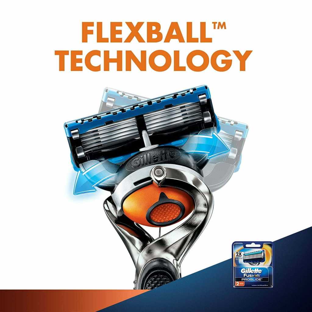 Gillette Fusion Proglide Flex Ball Manual Shaving Razor Blades - 2 Cartridges