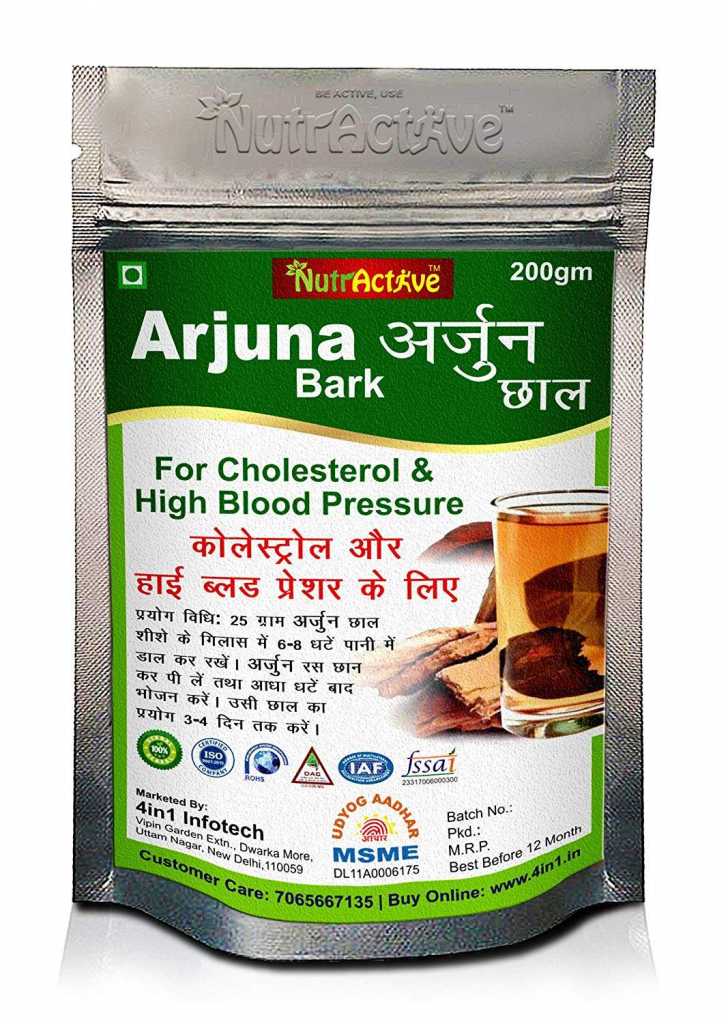 NutrActive™ Arjuna bark -200 gm | Cholesterol Reduction & High Blood Pressure (Pack of 1) 