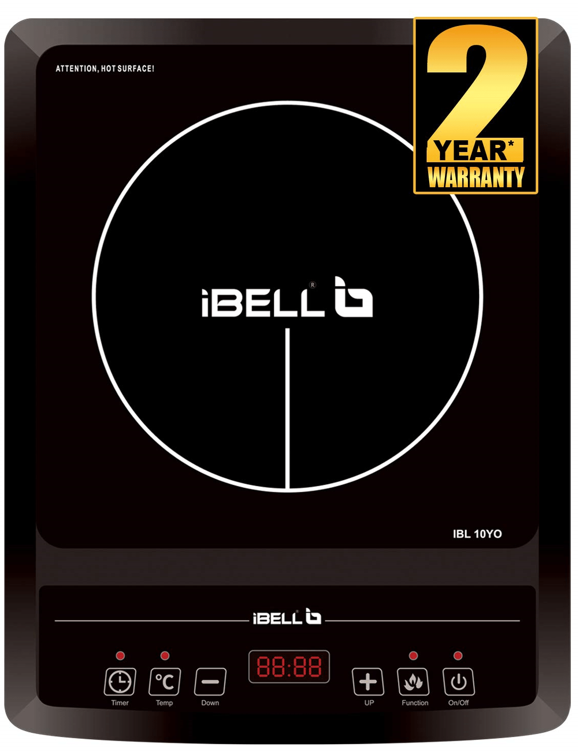 iBELL Hold The World. Digitally! 2000 W Induction Cooktop with Auto Shut Off and Overheat Protection