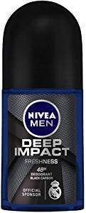 NIVEA MEN Deep Impact Freshness Deodorant Roll-on, 50ml for 48h Freshness with Black Carbon 