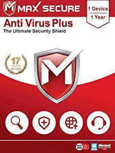 Max Secure Anti-Virus Plus - 1 PC, 1 Year (Email Delivery in 2 Hours - No CD) 
