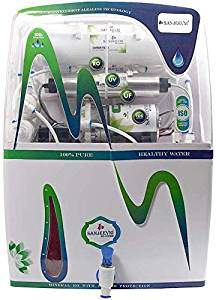  SANJEEVNI Water Purifier RO+UV+UF+ Mineral +TDS Adjuster+ Pre Filter, 14 Stage Fully Automatic RO Water Purifier with 15 Litre Storage White/Green_Transparent Unit by SANJEEVNI
