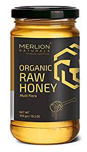MERLION NATURALS Multiflora Organic Raw Honey, 300 g 