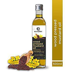 Anveshan Wood Pressed Mustard Oil, 500ml, Glass Bottle (Kolhu/ Kacchi Ghani/ Chekku) 