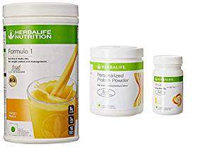 Herbalife Nutrition F 1 Mango F 3 Protein Powder and Afresh Lemon 
