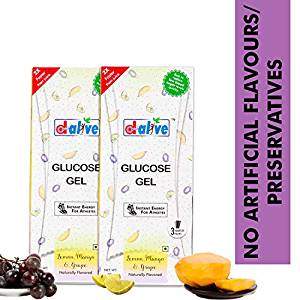  d alive Fast Acting Glucose Gel (Assorted, 15 g) - Pack of 2, Total 6 Pocket Size Sachets by d alive