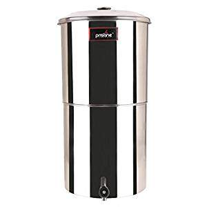 Pristine Stainless Steel Water Filter, 26Liters, 3 Candles, 1Piece, Silver 