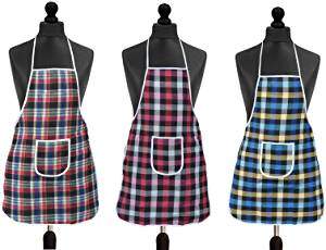 Yellow Weaves Waterproof Cotton Kitchen Multi Colour Apron With Front Pocket - Set Of 3 
